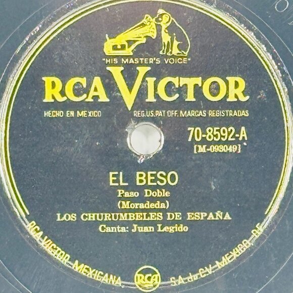 Los Churumbeles De España El Beso 10 Inch Shellac 78 RPM RCA Victor 70-8592 - Picture 2 of 4